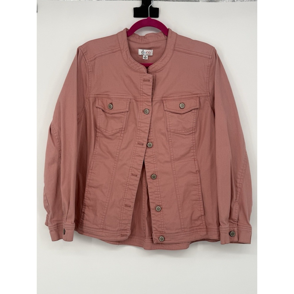 Denim & Company Women's Pink Denim Jacket 1X